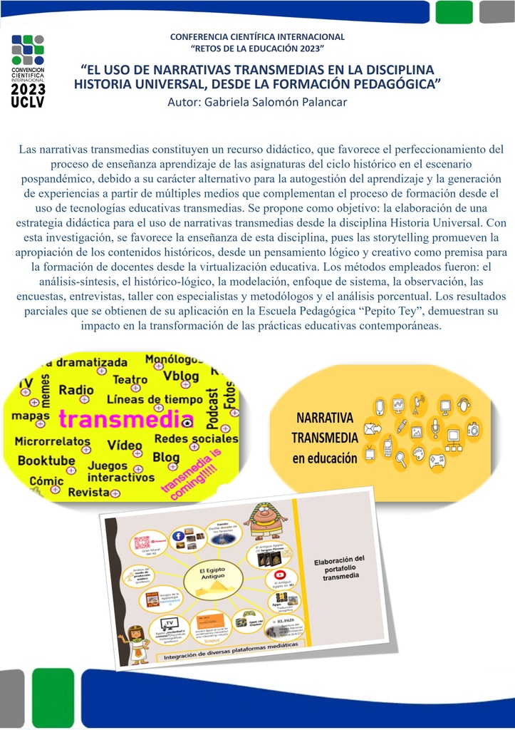 THE USE OF TRANSMEDIA NARRATIVES IN THE UNIVERSAL HISTORY DISCIPLINE, FROM PEDAGOGICAL TRAINING