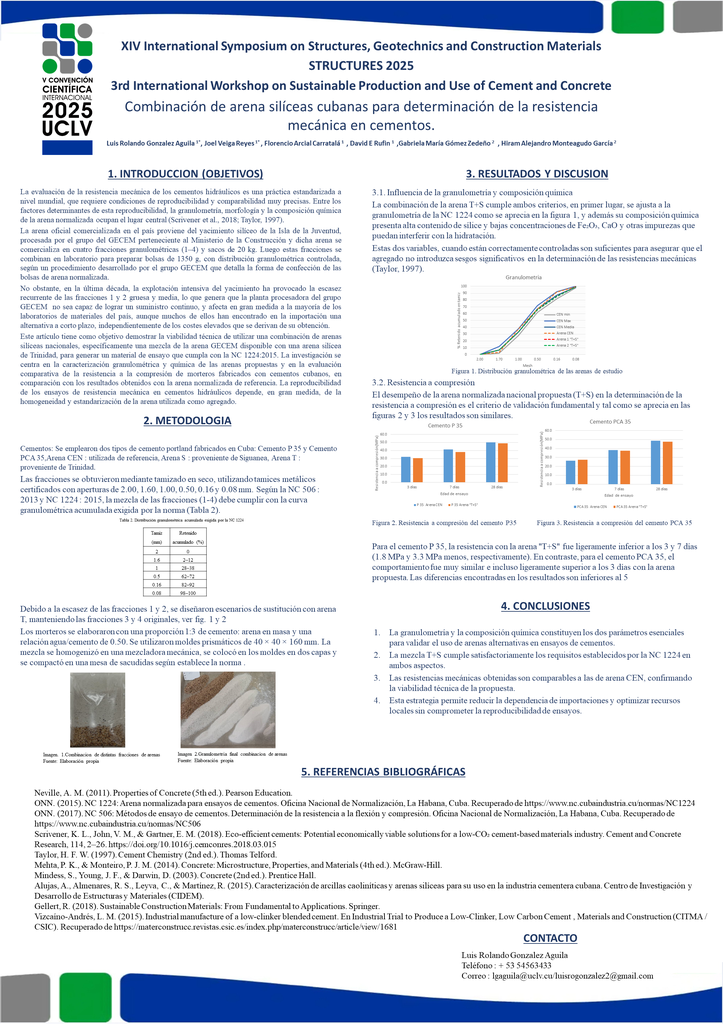 Combination of Cuban Silica Sands for Determining the Mechanical Strength of Cements