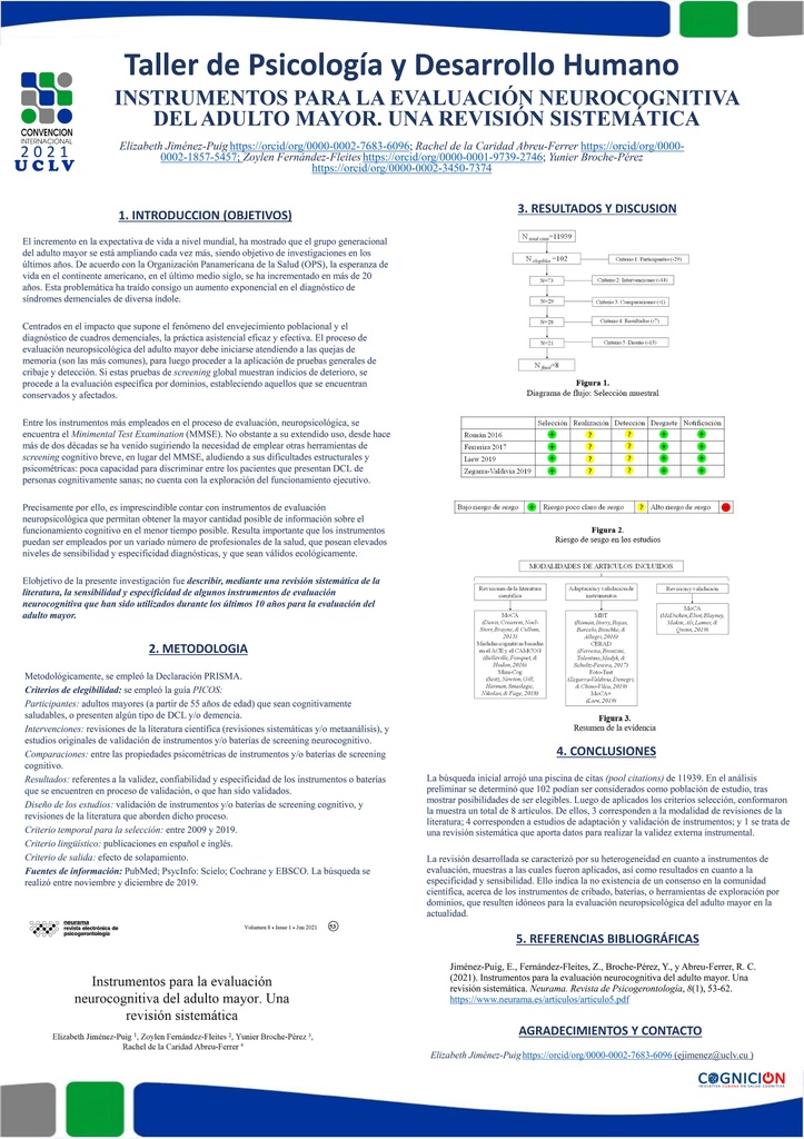 Instrumentos para la evaluación neurocognitiva del adulto mayor. Una revisión sistemática