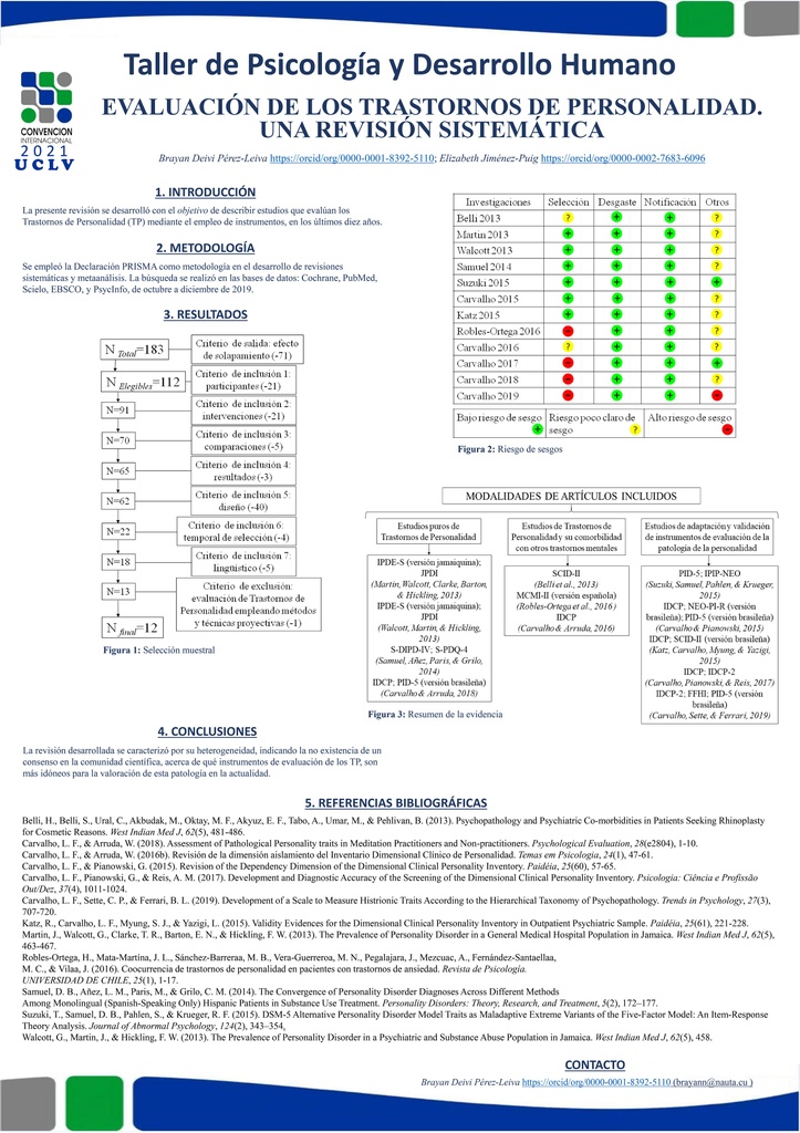 Evaluación de los Trastornos de Personalidad. Una Revisión Sistemática