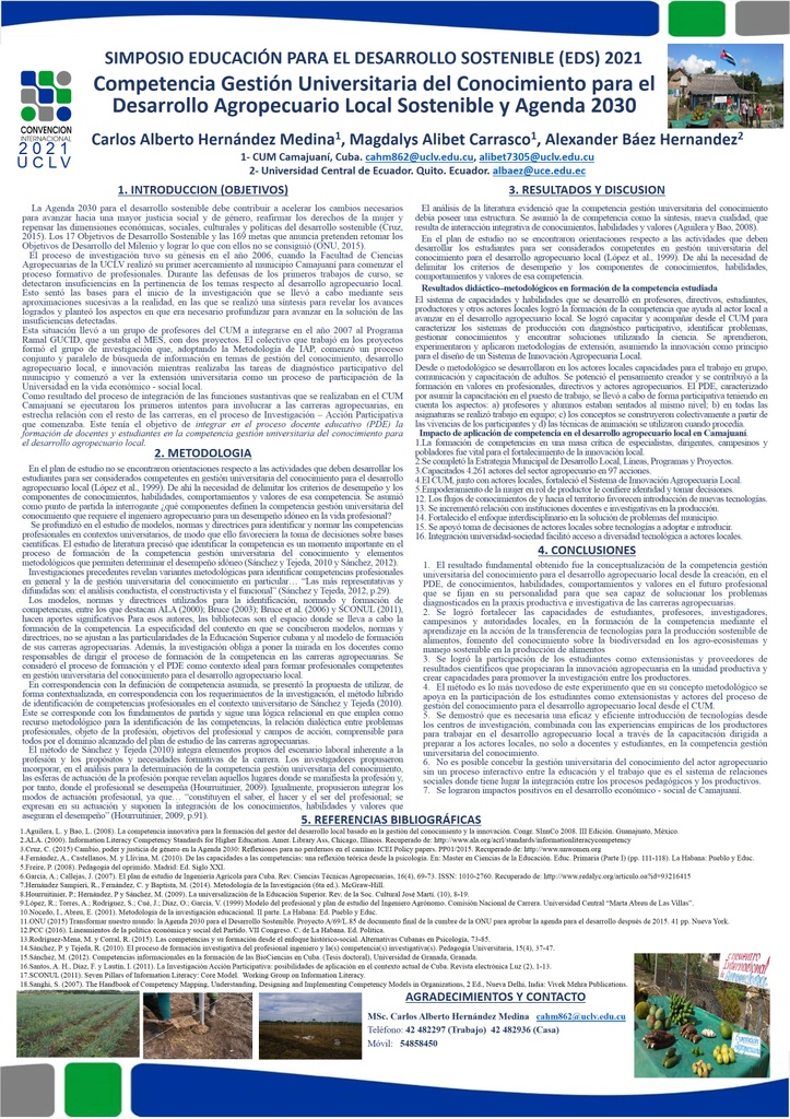 UNIVERSITY KNOWLEDGE MANAGEMENT COMPETENCE FOR SUSTAINABLE LOCAL AGRICULTURAL DEVELOPMENT AND 2030 AGENDA