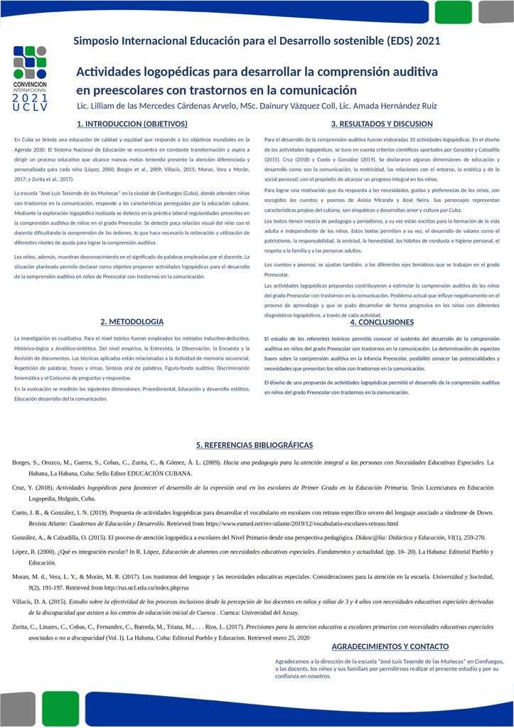 Actividades logopédicas para desarrollar la comprensión auditiva en preescolares con trastornos en la comunicación