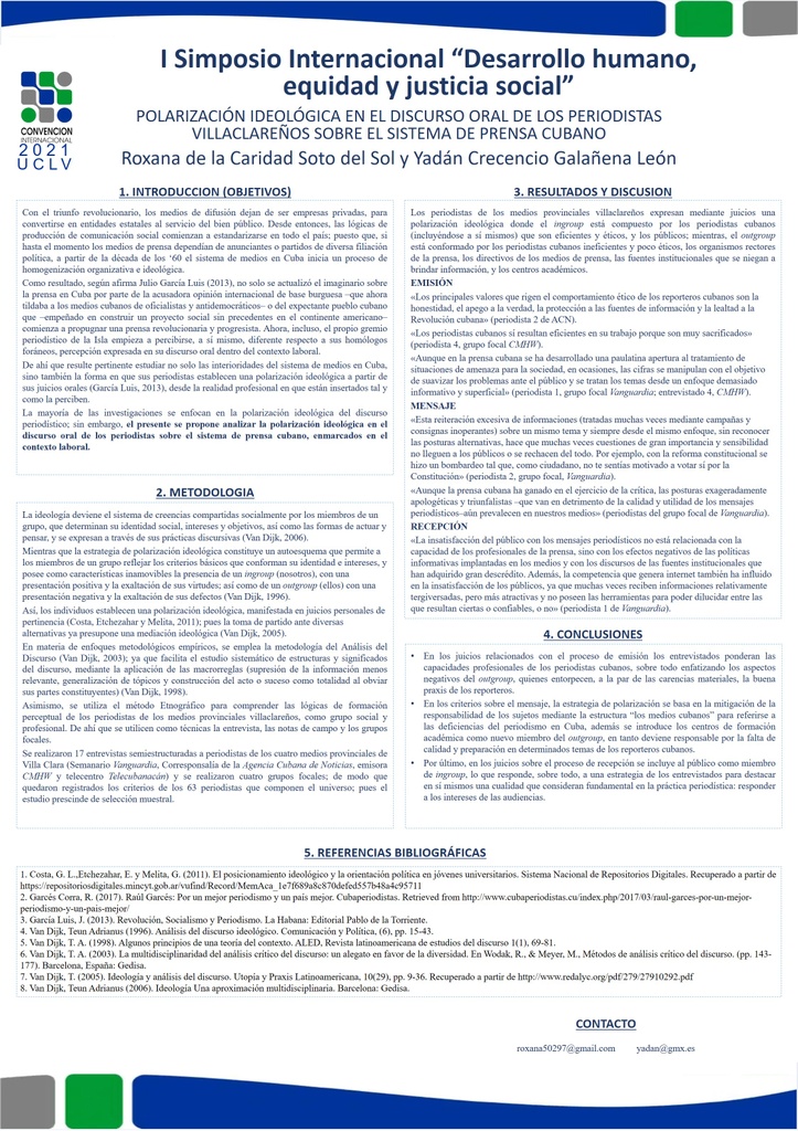 POLARIZACIÓN IDEOLÓGICA EN EL DISCURSO ORAL DE LOS PERIODISTAS VILLACLAREÑOS SOBRE EL SISTEMA DE PRENSA CUBANO