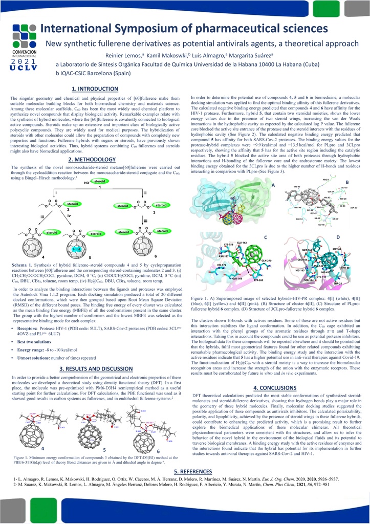 Nuevos derivados fullerénicos sintéticos como potenciales agentes antivirales, un acercamiento teórico