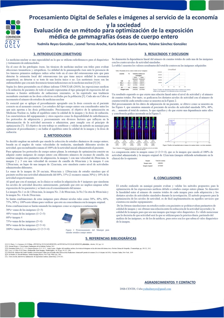 Evaluation of a method for optimizing the medical exposure of whole body bone scans.