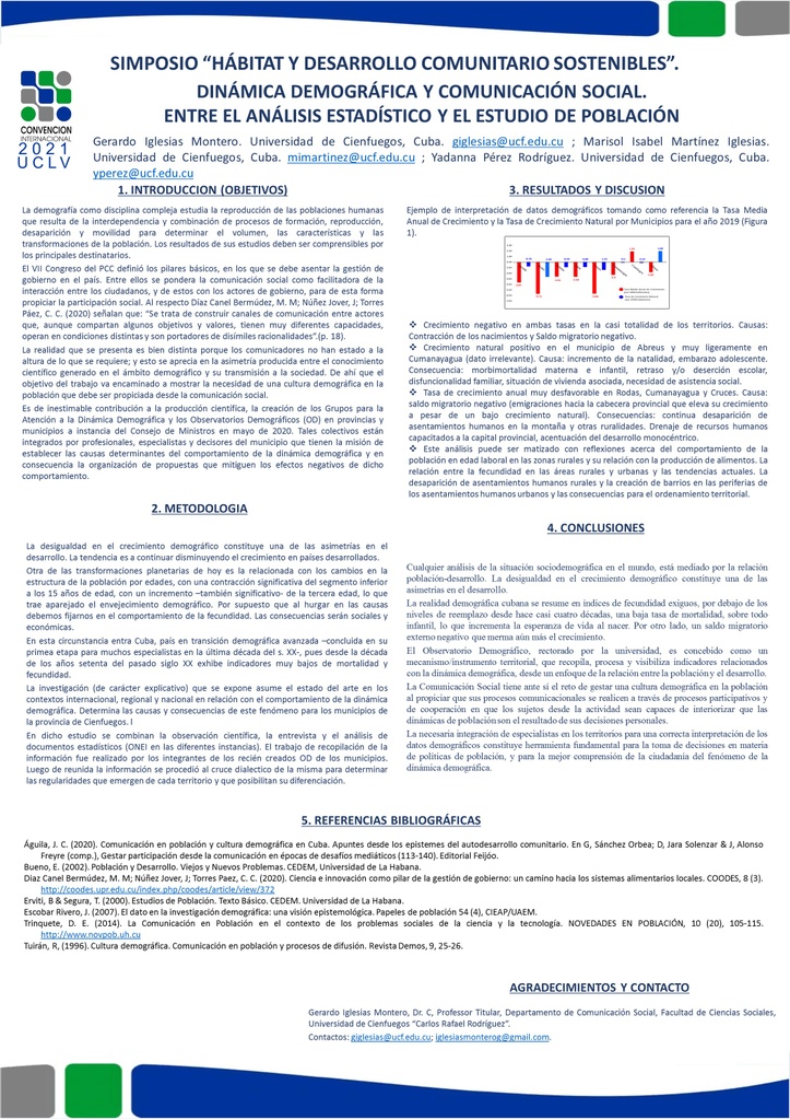 DINÁMICA DEMOGRÁFICA Y COMUNICACIÓN SOCIAL. ENTRE EL ANÁLISIS ESTADÍSTICO Y EL ESTUDIO DE POBLACIÓN.