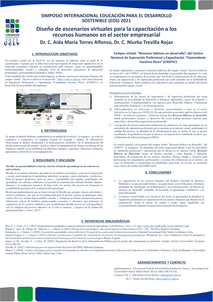 Design of virtual scenarios for training human resources in the business sector