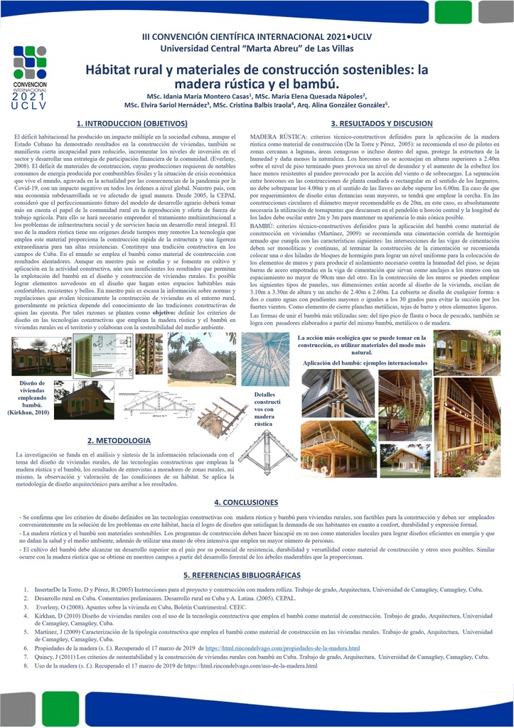 Hábitat rural y materiales de construcción sostenibles: la madera rústica y el bambú.