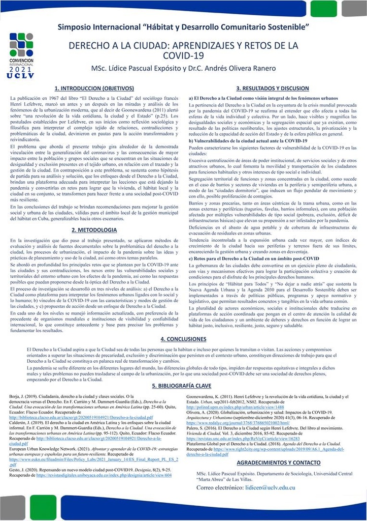 Right to the City: lessons learned and challenges from COVID-19