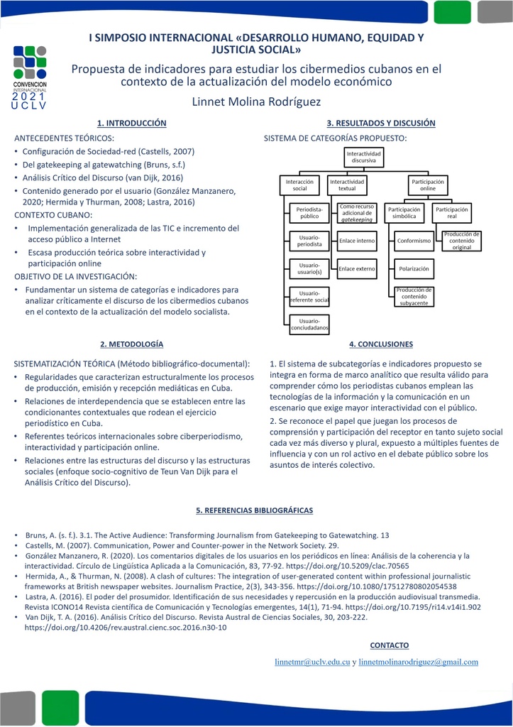 Proposal of indicators to study Cuban cybermedia in the context of updating the economic model
