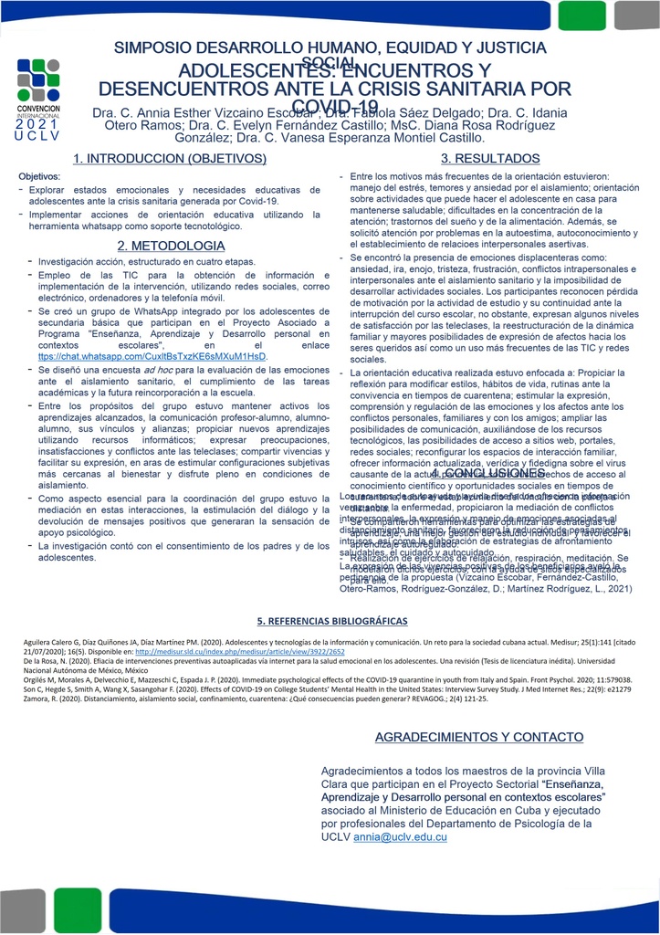 Adolescentes: encuentros y desencuentros ante la crisis sanitaria por Covid-19