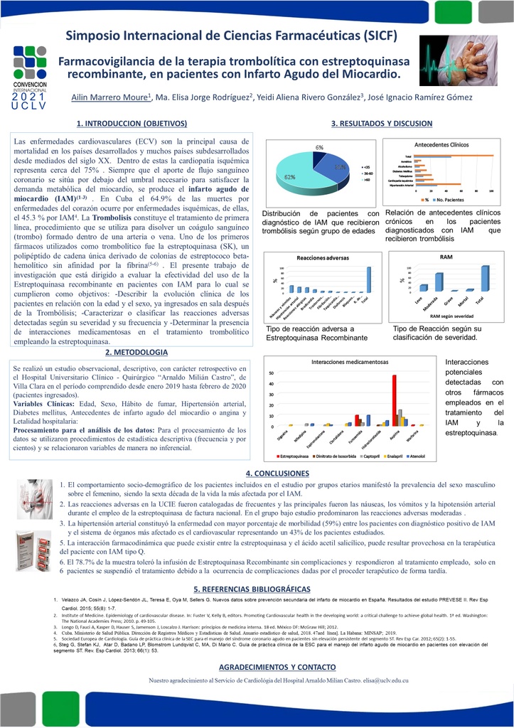 Farmacovigilancia de la terapia trombolítica con estreptoquinasa recombinante, en pacientes con Infarto Agudo del Miocardio.