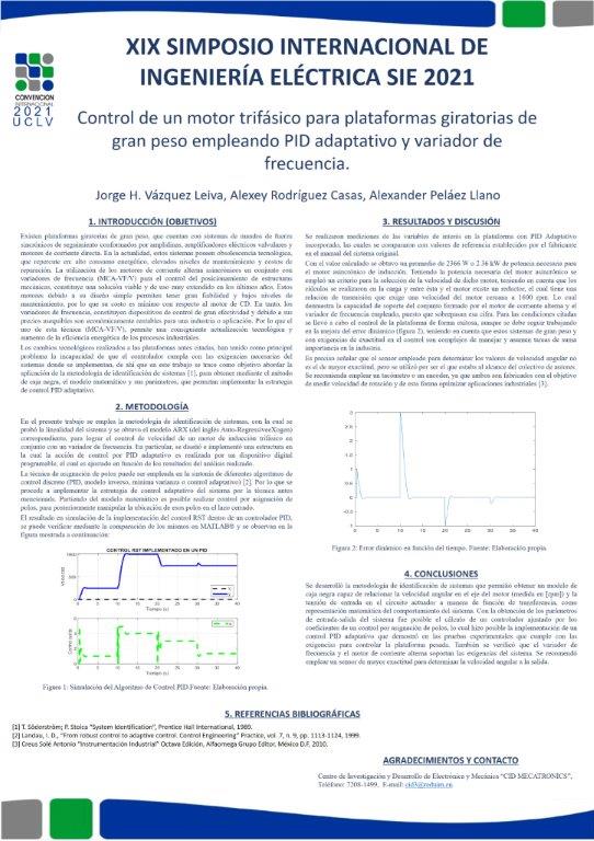 Control de un motor trifásico para plataformas giratorias de gran peso empleando PID Adaptativo y Variador de Frecuencia.