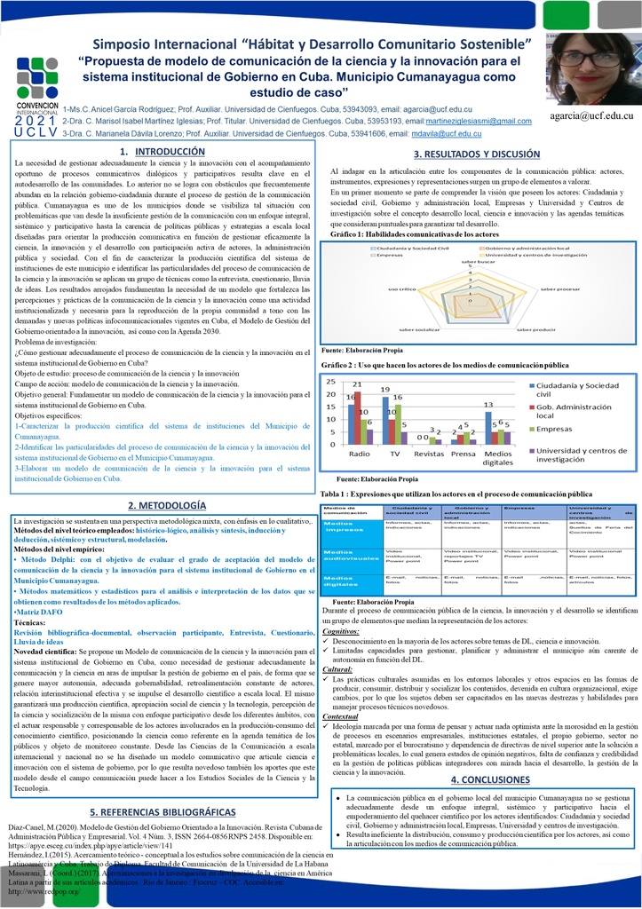 “Proposal for a science and innovation communication model for the institutional system of Government in Cuba. Cumanayagua Municipality as a case study &quot;