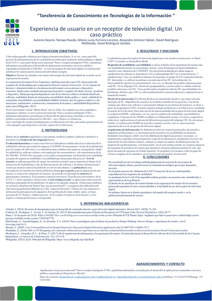 Experiencia de usuario en un receptor de televisión digital. Un caso práctico