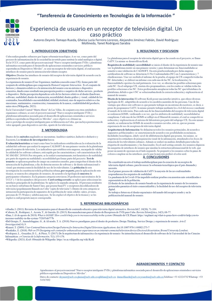 User experience in digital television receiver. A practical case