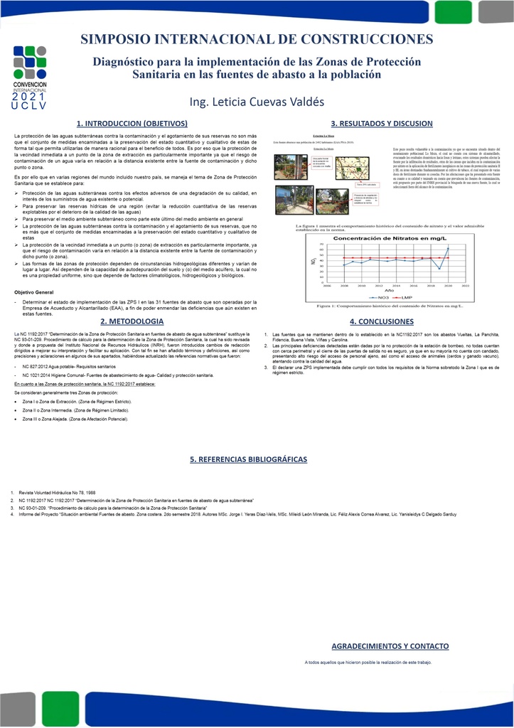 Diagnosis for the implementation of Sanitary Protection Zones in the sources of supply to the population