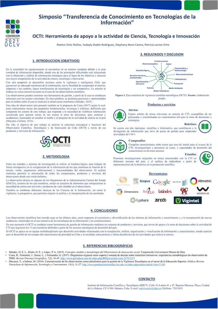 OCTI: Herramienta de apoyo a la actividad de Ciencia, Tecnología e Innovación