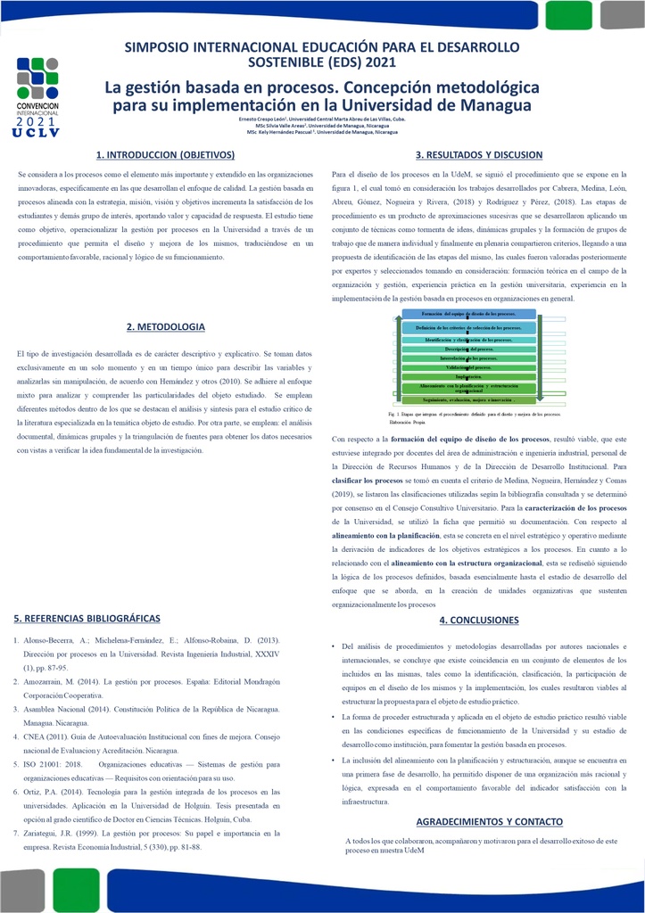 La gestión basada en procesos. Concepción metodológica para su implementación en la Universidad de Managua