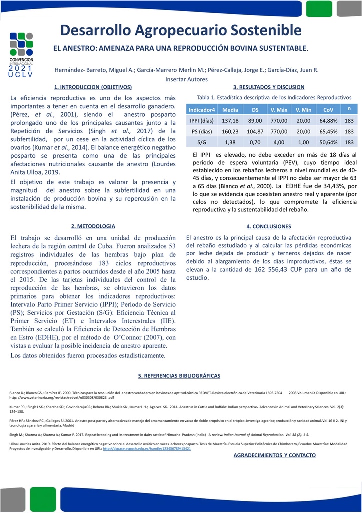 EL ANESTRO: AMENAZA PARA UNA REPRODUCCIÓN BOVINA SUSTENTABLE