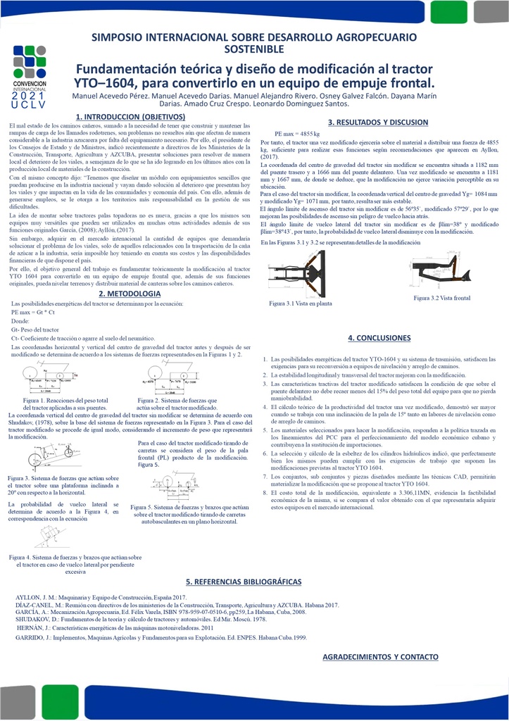 FUNDAMENTACIÓN TEÓRICA Y DISEÑO DE MODIFICACIÓN AL TRACTOR YTO–1604, PARA CONVERTIRLO EN UN EQUIPO DE EMPUJE FRONTAL