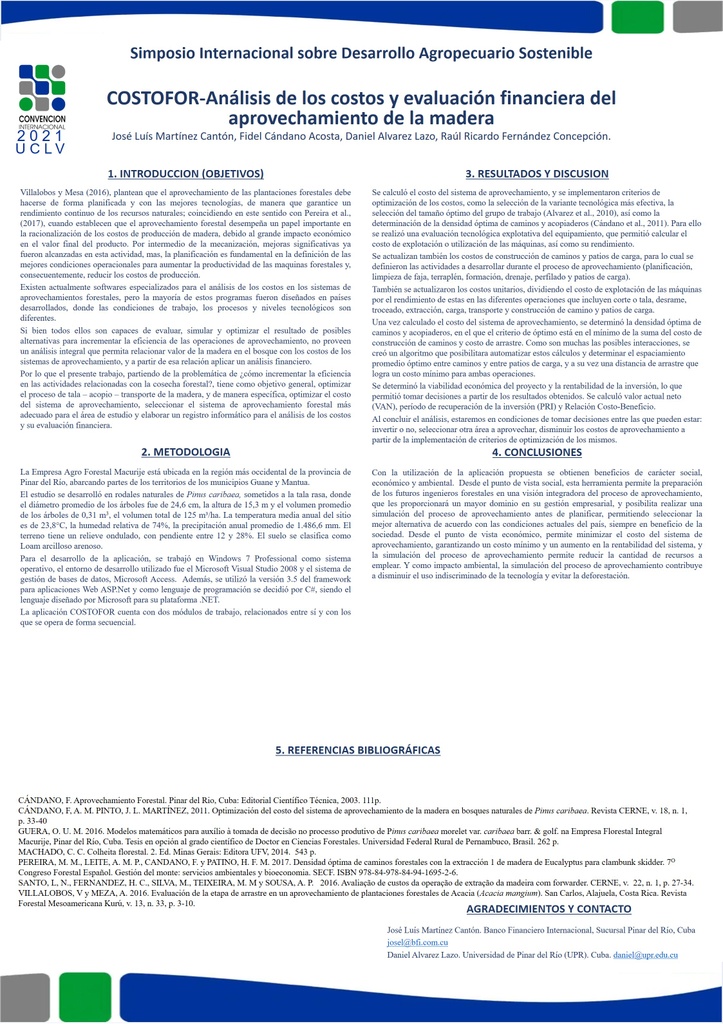 COSTOFOR-Análisis de los costos y evaluación financiera del aprovechamiento de la madera