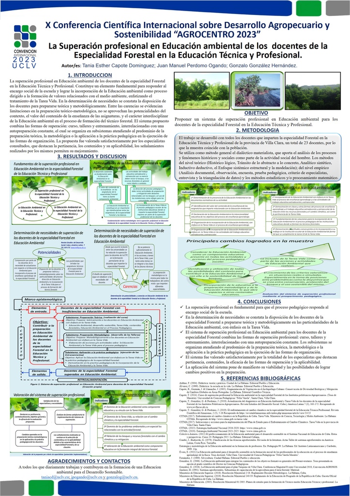 La superación profesional en Educación ambiental de los docentes de la Especialidad Forestal en la Educación Técnica y Profesional.