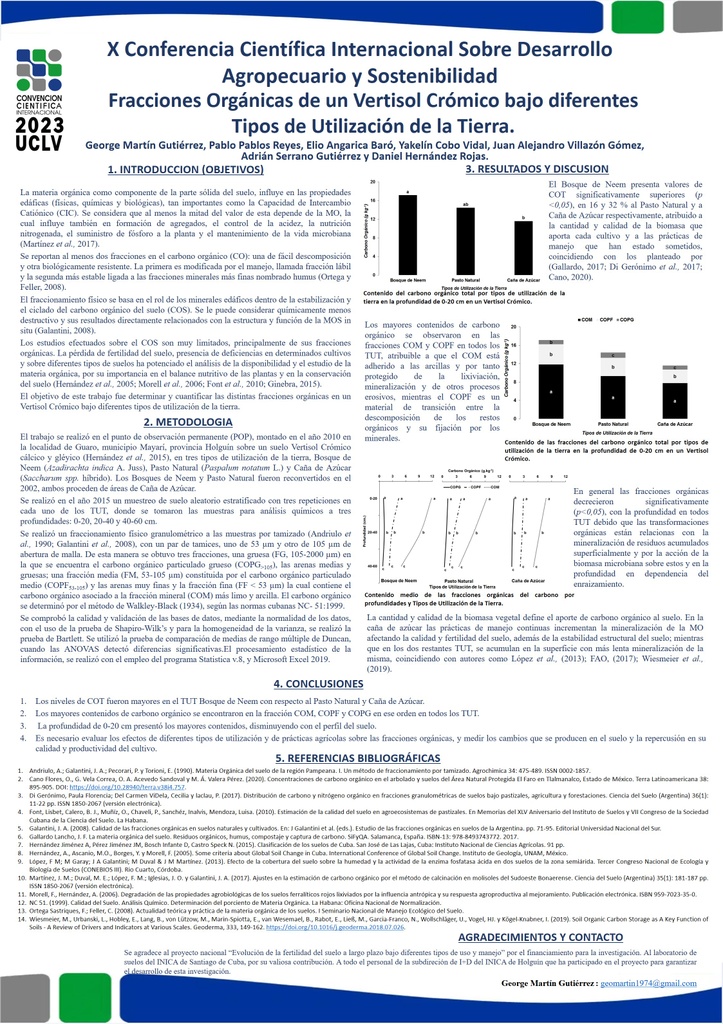 Fracciones Orgánicas de un Vertisol Crómico bajo diferentes Tipos de Utilización de la Tierra.