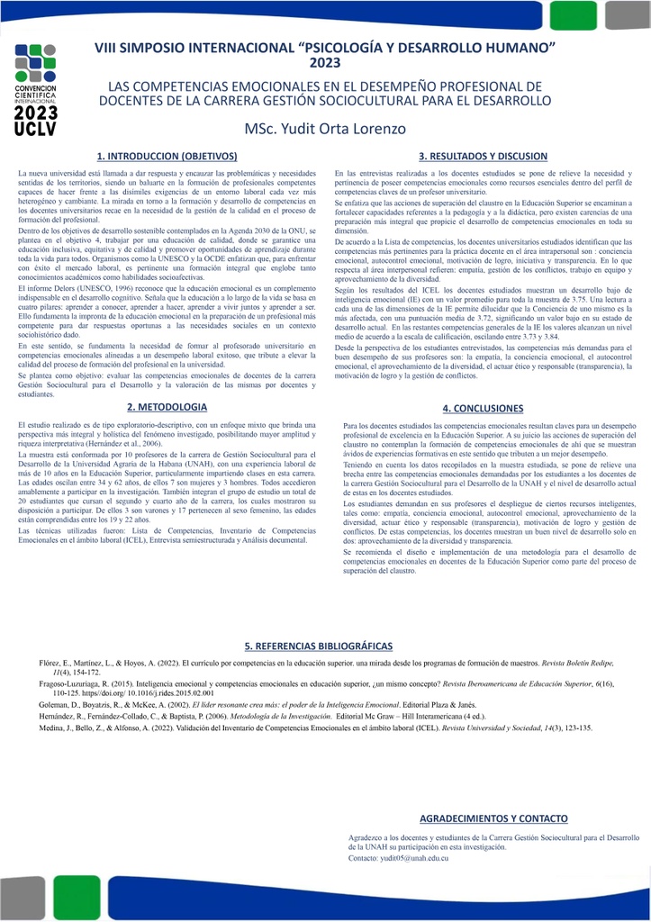 Emotional competencies in the performance of teachers in the Sociocultural Management for Development career