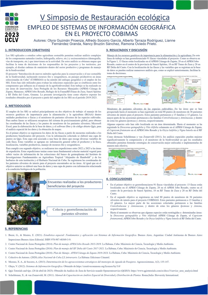 Use of geographic information systems in the COBIMAS project