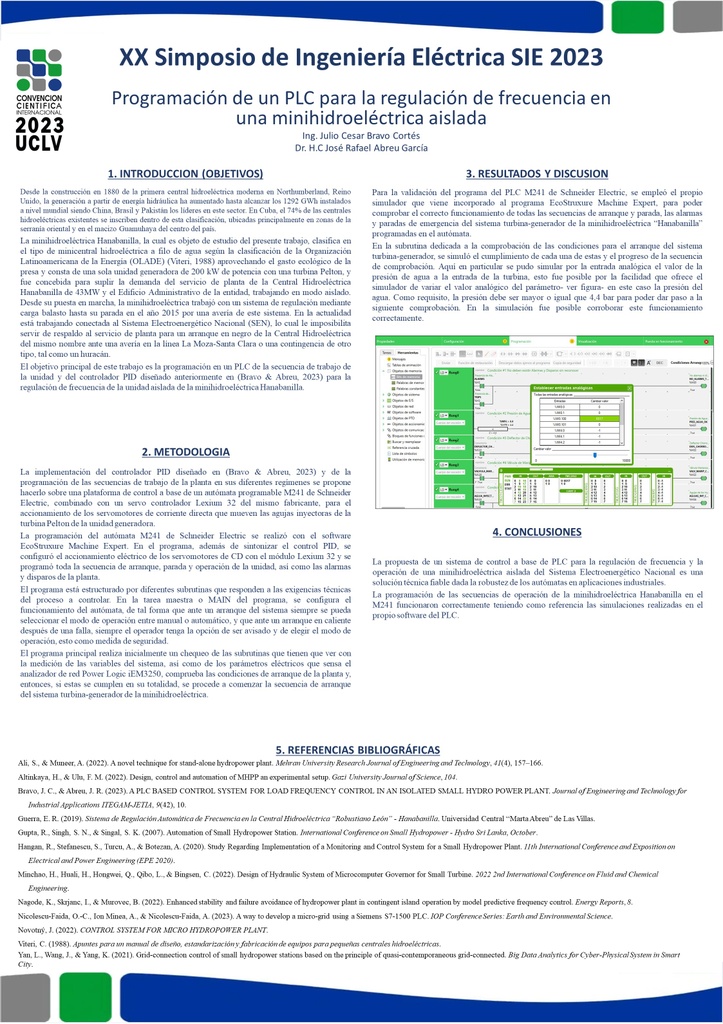 Programación de un PLC para la regulación de frecuencia en una minihidroeléctrica aislada