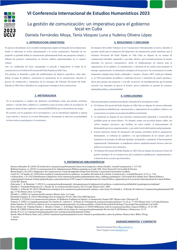 La gestión de comunicación: un imperativo para el gobierno local en Cuba