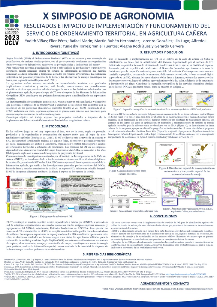 Resultados e impactos de la implementación y funcionamiento del servicio de Ordenamiento Territorial en la agricultura cañera