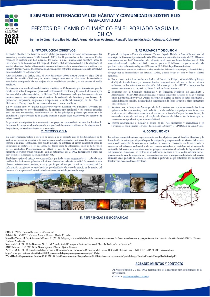 Effects of climate change in the town of Sagua la Chica