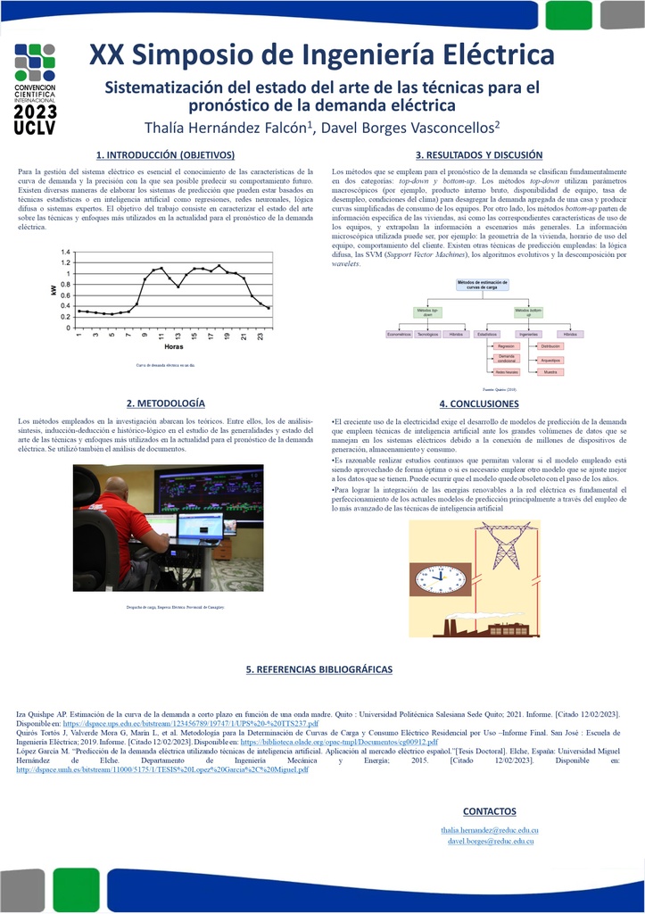 Systematization of the state of the art of techniques for forecasting electrical demand