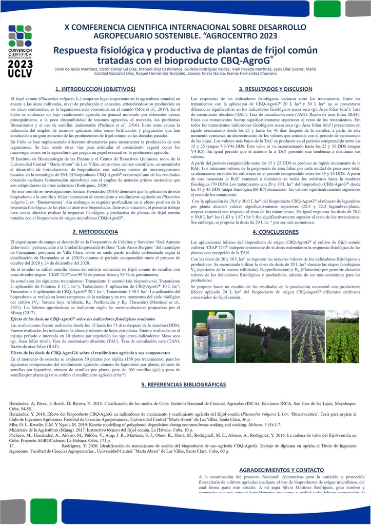 Physiological and productive response of common bean plants treated with the CBQ-AgroG® bioproduct