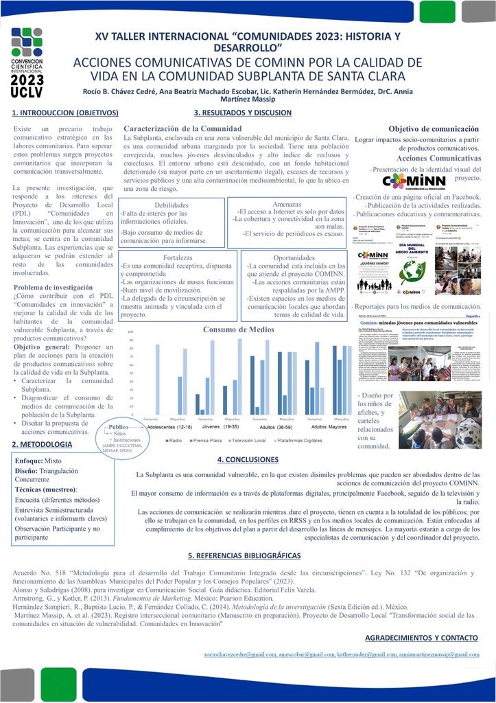 Acciones comunicativas de COMINN por la calidad de vida en la comunidad Subplanta de Santa Clara