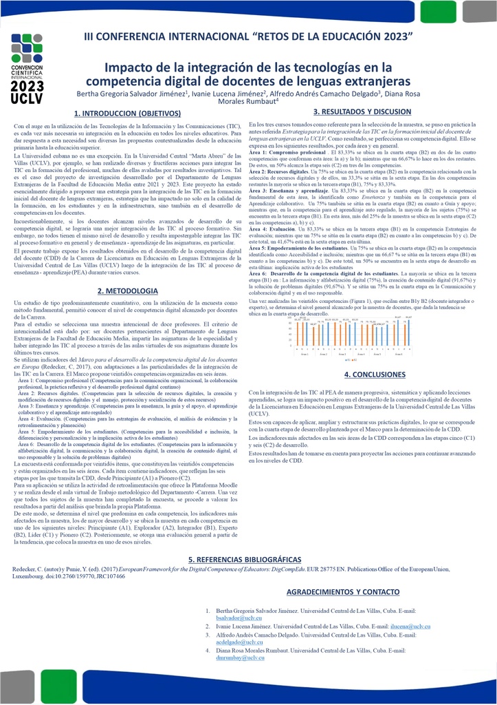 Impact of the integration of technologies on the digital competence of foreign language teachers