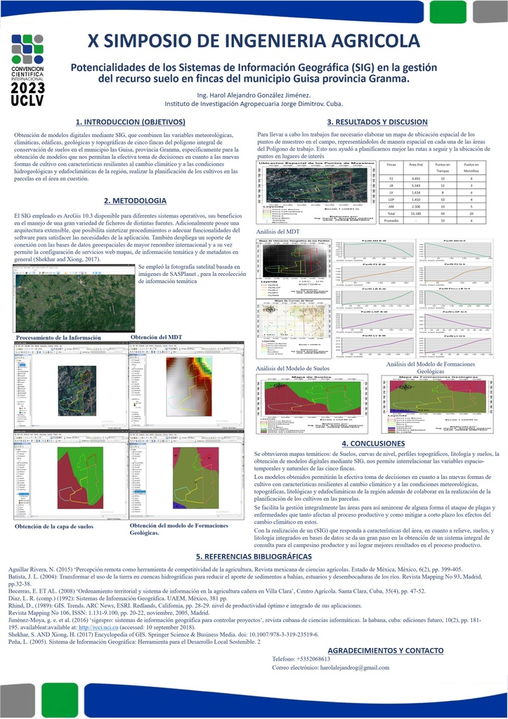 Potencialidades de los Sistemas de Información Geográfica (SIG) en la gestión del recurso suelo en fincas del municipio Guisa provincia Granma.