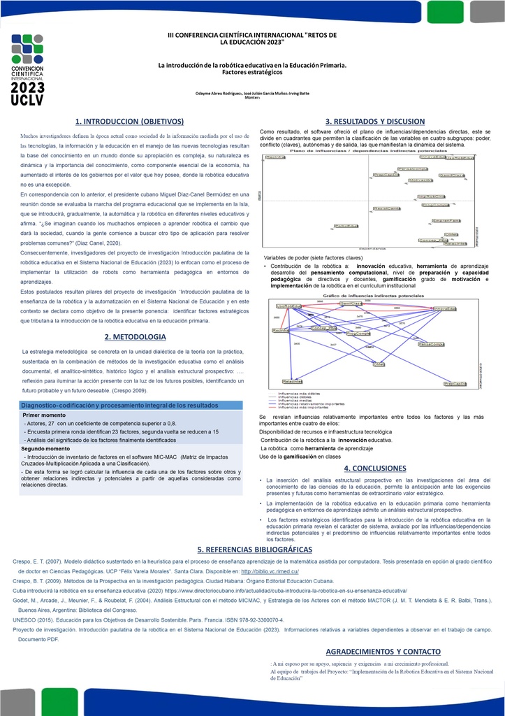 The introduction of educational robotics in Primary Education. Strategic factors