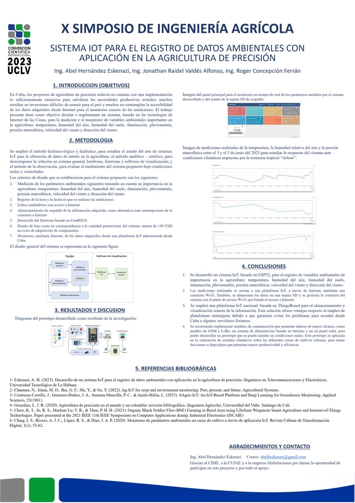 IoT system for recording environmental data with application in precision agriculture.