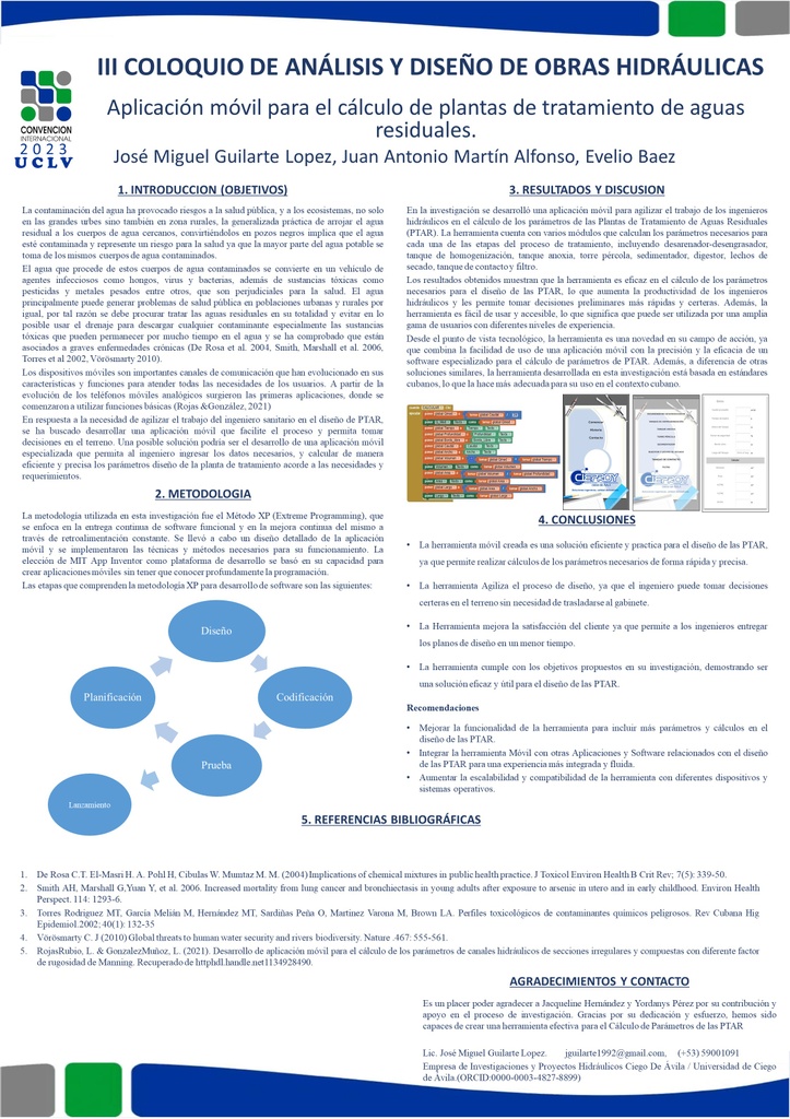 Mobile application for calculating wastewater treatment plants.