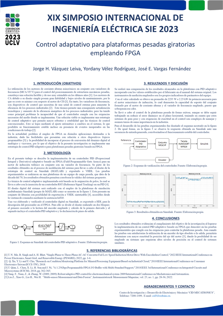 Adaptive control for heavy rotating platforms using FPGA