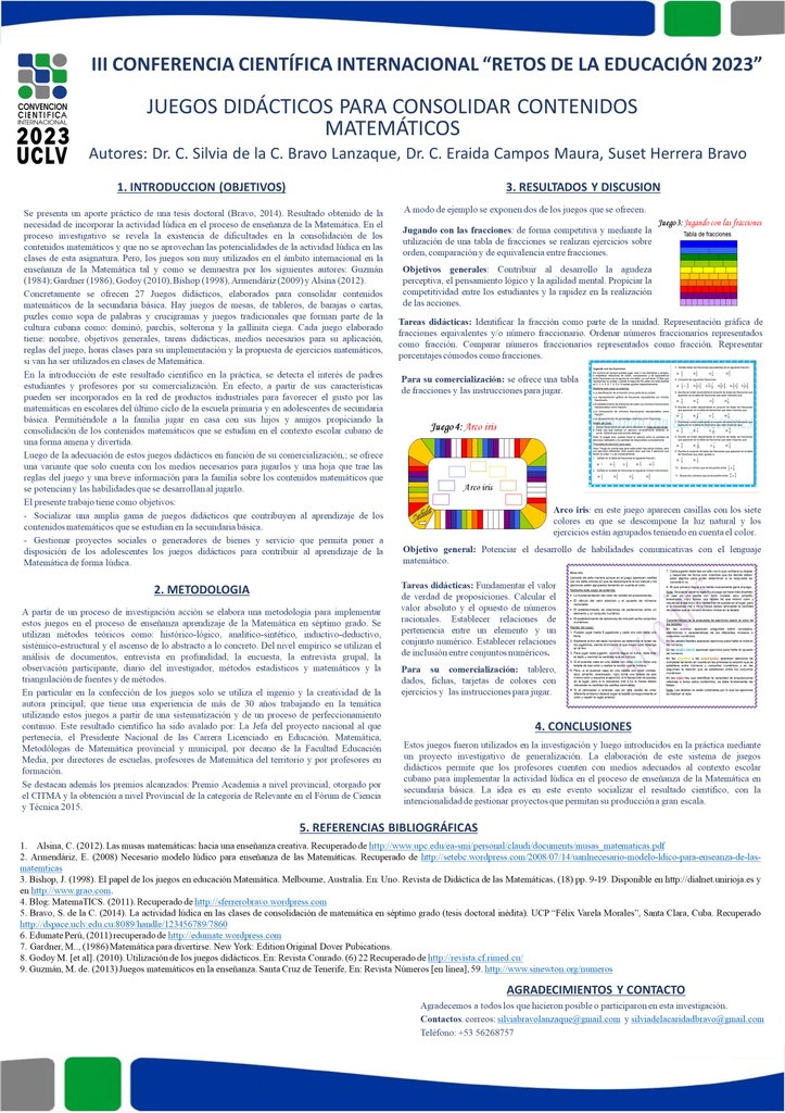 Didactic games to consolidate mathematical content