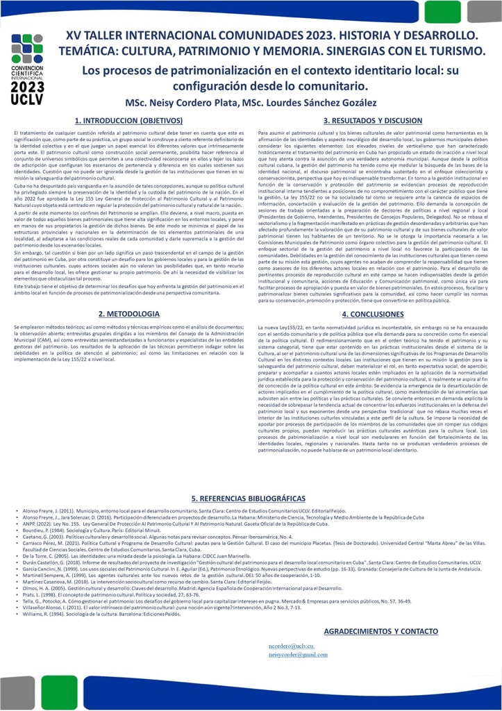 Los procesos de patrimonialización en el contexto identitario local: su configuración desde lo comunitario