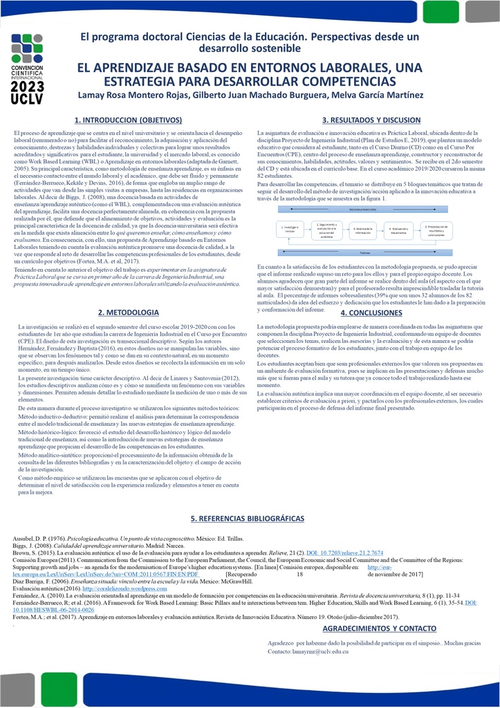 LEARNING BASED ON WORK ENVIRONMENTS, A STRATEGY TO DEVELOP COMPETENCES
