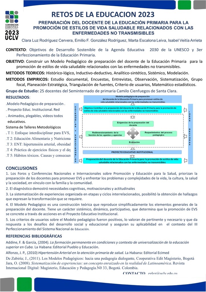 Preparación del docente de la Educación Primaria para la promoción de estilos de vida saludable relacionados con las enfermedades no transmisibles