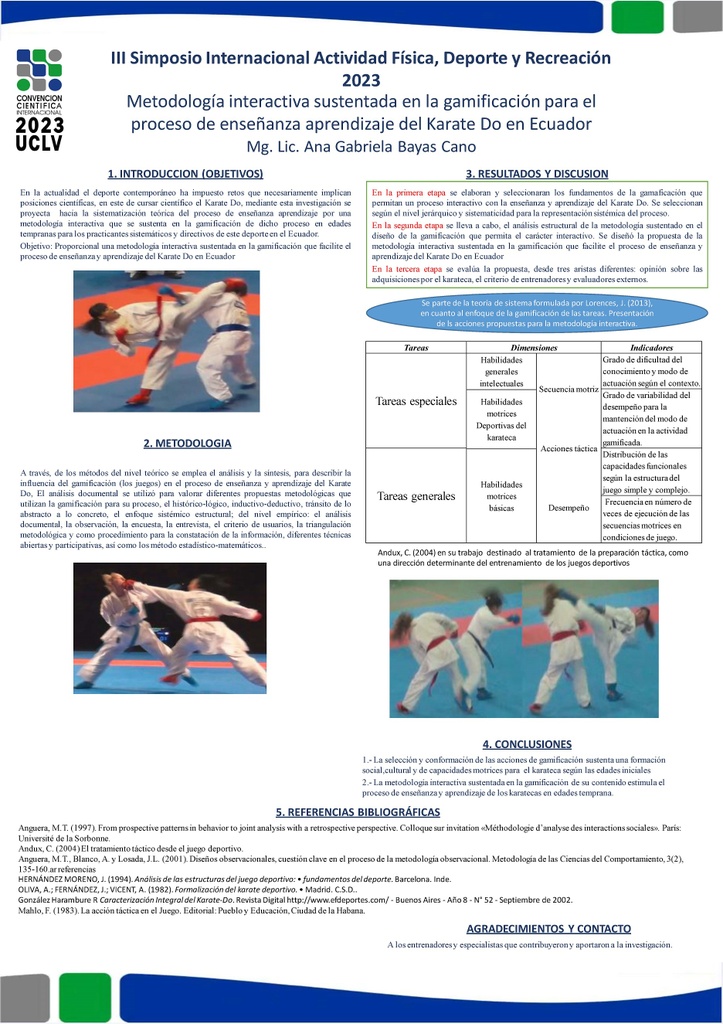 Metodología interactiva sustentada en la gamificación para el proceso de enseñanza aprendizaje del Karate Do en Ecuador