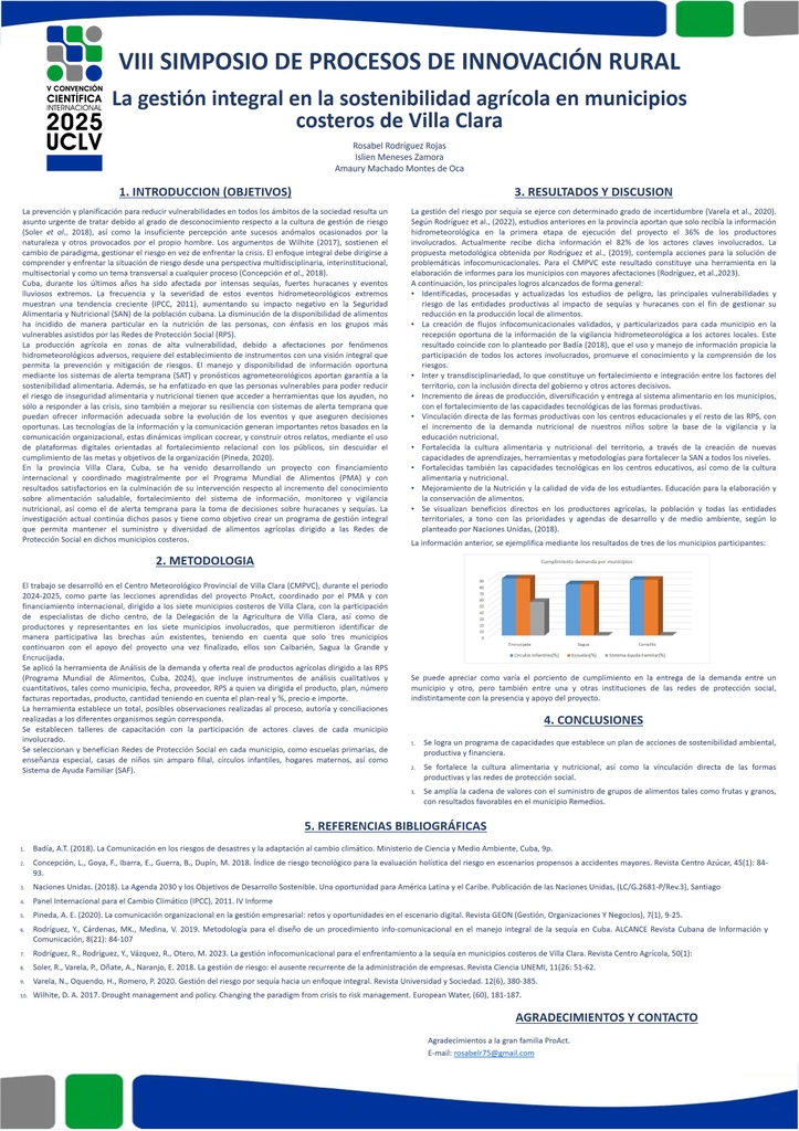 LA GESTIÓN INTEGRAL EN LA SOSTENIBILIDAD AGRÍCOLA EN MUNICIPIOS COSTEROS DE VILLA CLARA