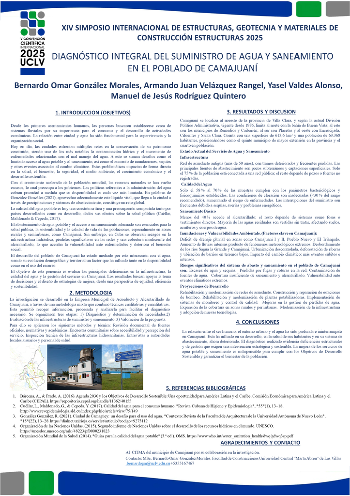 Diagnóstico Integral del Suministro de Agua y Saneamiento en el poblado de Camajuaní